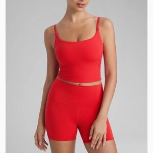 CRZ YOGA Deep Red Sports Bra Cropped Tank Deep Red #10